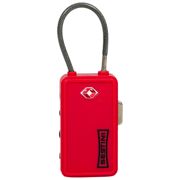 Cadeado Tsa com Identificador e Cabo de Aço Vermelho