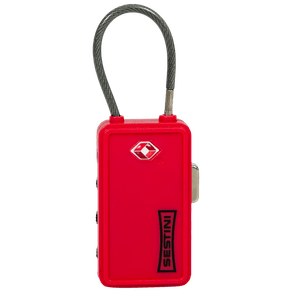 Cadeado Tsa com Identificador e Cabo de Aço Vermelho