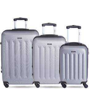 Sestini - Kit com 3 malas de viagem 4 joy 4 - prata
