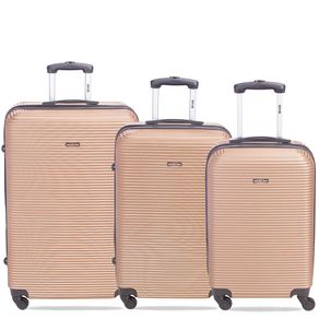 Sestini - Kit com 3 malas de viagem 4 all 4t - dourado