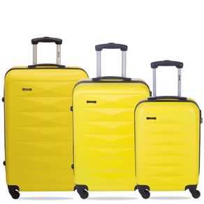 Sestini - Kit com 3 malas de viagem 4 fun 4 - amarelo