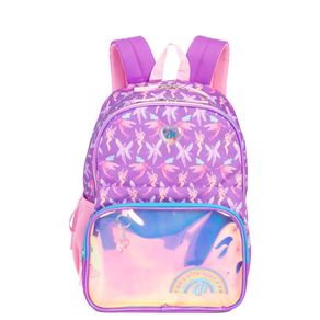 Mochila Grande 2 Compartimentos Capricho Encantada Fadinhas Roxo - Lilás