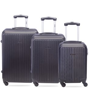Sestini - Kit com 3 malas de viagem atlanta 2 - preto