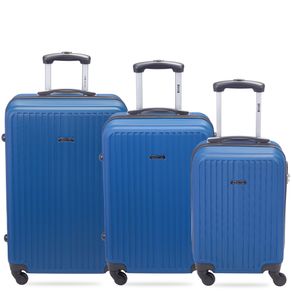 Sestini - Kit com 3 malas de viagem atlanta 2 - azul