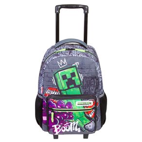 Mochila de Rodinha Grande Minecraft M Plus Spray - Colorido