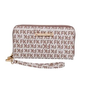 Carteira Alça de Mão Grande Fellipe Krein Aw23 Monograma FK587 - Marrom