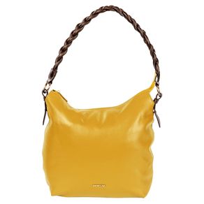 Bolsa Boho Grande Couro Sestini Botânica - Mostarda