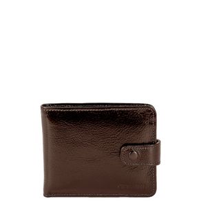 Carteira em Couro Masculina com Fecho e Porta Moedas - Café