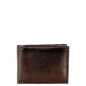 Carteira em Couro Masculina sem Fecho - Café