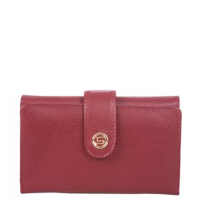 Carteira Feminina Grande com Fecho e Porta Moedas - Vermelho