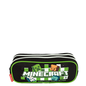 Estojo 2 Compartimentos Minecraft Plus 15 Anos - Colorido