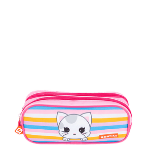 Estojo 2 Compartimentos Sestini Kids Cat 4 - Colorido