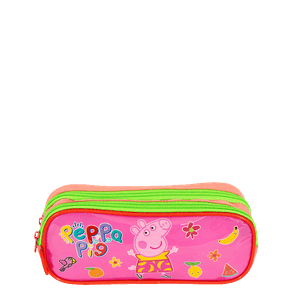 Estojo 2 Compartimentos Peppa Fruits - Colorido