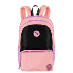 Mochila 2 Compartimentos Capricho Block - Pêssego e Lilás