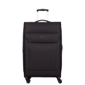 Mala de Viagem Média Sestini Ultralight Plus com Rodas duplas 360°, Zíper Expansível e Cadeado TSA - Preto