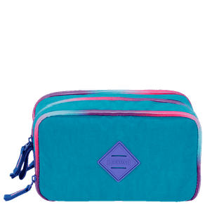 Estojo Box Especial 3 Compartimentos Degradê Azul - Caribe