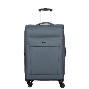 Mala de Viagem Média Sestini Ultralight Plus com Rodas duplas 360°, Zíper Expansível e Cadeado TSA - Cinza