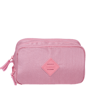 Estojo Box Especial 3 Compartimentos Metálica Rosa