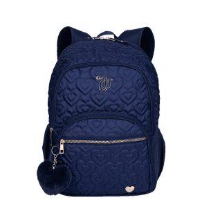 Mochila Grande 2 Compartimentos Capricho Crush Azul Marinho