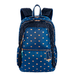Mochila Grande 2 Compartimentos Capricho Wishes - Azul