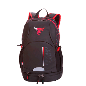 Mochila Grande 2 Compartimentos P Bola NBA Performa Chicagoo Bulls - Preto