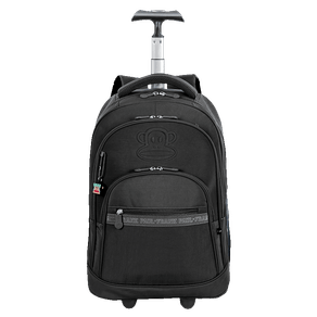 Mochila Carrinho Mega Rodas Paul Frank Classics - Preto