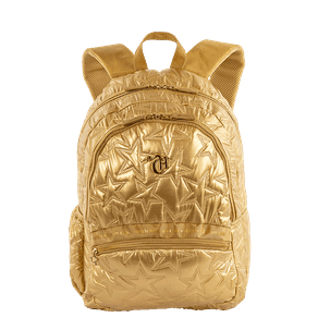 Mochila 2 Compartimentos Capricho Estrelas - Dourado