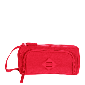 Estojo Organizador 3 Compartimentos Crinkle Vermelho