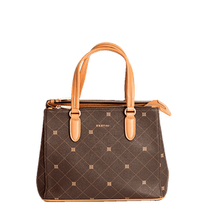 Bolsa Satchel Média Sestini Monograma - Marrom