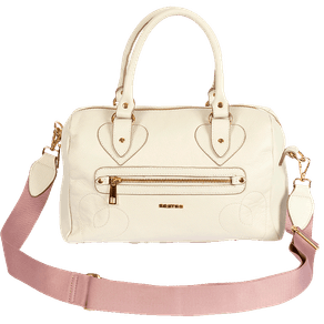 Bolsa Bowling Média Couro Sestini Lovebomb - Off White