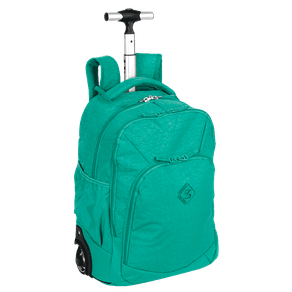 Mochila Carrinho 2 Compartimentos Sestini Rolling Grande Crinkle Verde - Jade