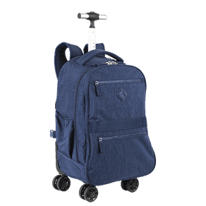 Mochila Carrinho 4 Rodas Duplas Sestini Rolling Crinkle - Azul
