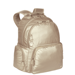 Mochila Grande 2 Compartimentos Paul Frank Bege - Light Gold