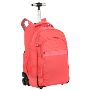 Mochila Carrinho 2 Compartimentos Paul Frank Classics Neon Laranja - Papaya