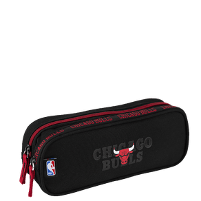 Estojo 2 Compartimentos Nba Legend - Bulls Preto