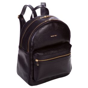 Mochila Grande Couro Sestini Skin - Preto
