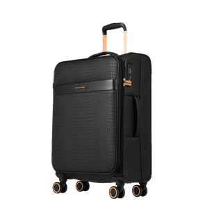 Mala de Viagem Média 23 kg Rígida com Rodas 360° Croco 5t - Preto